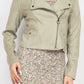Cropped Zip-up Moto Suede Jacket