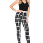 Multi Printed, High Waisted, Leggings With An Elasticized Waist Band.