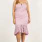 Plus Size Lace, Strapless Bodycon Midi Dress