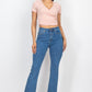 Short-sleeve V-neck Crop Top
