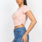 Short-sleeve V-neck Crop Top