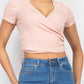 Short-sleeve V-neck Crop Top