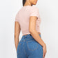 Short-sleeve V-neck Crop Top