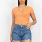 Short-sleeve V-neck Crop Top