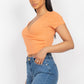 Short-sleeve V-neck Crop Top