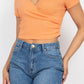 Short-sleeve V-neck Crop Top
