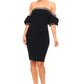 Off shoulder studded band detailed fashion dress