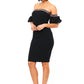 Off shoulder studded band detailed fashion dress