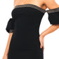 Off shoulder studded band detailed fashion dress