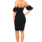 Off shoulder studded band detailed fashion dress