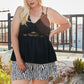Lace Trim Detail Two Shoulder Back Cross Top