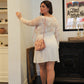 Plus Lace Detail Long Sleeve Mini Dress