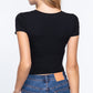 Short Sleeve V-neck Crop Top