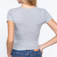 Short Sleeve V-neck Crop Top