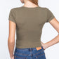 Short Sleeve V-neck Crop Top