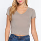 Short Sleeve V-neck Crop Top