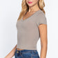 Short Sleeve V-neck Crop Top