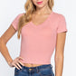 Short Sleeve V-neck Crop Top