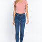 Short Sleeve V-neck Crop Top