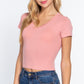 Short Sleeve V-neck Crop Top