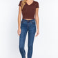 Short Sleeve V-neck Crop Top