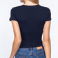 Short Sleeve V-neck Crop Top