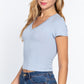 Short Sleeve V-neck Crop Top