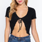 Short Slv Variegated Rib Cardigan