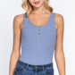 Slvless Henley Rib Knit Bodysuit