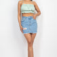 Distressed Frayed Hem Denim Skirt
