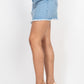 Distressed Frayed Hem Denim Skirt