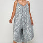 Plus Size Snakeskin Cropped Wide Leg Jumpsuit