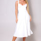 Sleeveless Twist Front A Line Midi Dress