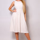 Sleeveless Back Cutout Linen Midi Dress