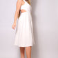 Sleeveless Back Cutout Linen Midi Dress