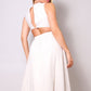 Sleeveless Back Cutout Linen Midi Dress