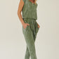 Mineral Washed Finish Knit Jumpsuit