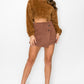 Button-accented Asymmetrical Mini Skort