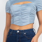 Front Cutout Ruching Top