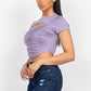 Front Cutout Ruching Top