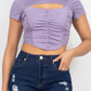 Front Cutout Ruching Top