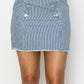 Button Frayed Denim Mini Skirt