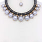 Pearl Metallic Thread Necklace And Earring Set