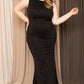 Ruffle Drapped Tail Plus Size Maxi Dress