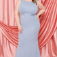 Ruffle Drapped Tail Plus Size Maxi Dress