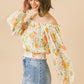 Off Shoulder Neckline Woven Printed Top