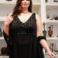 Plus Black Lurex Animal Print Shawl Detail Maxi Dress