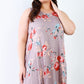 Plus Cocoa Flower Sleeveless Mini Dress