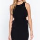 Sleeveless Round Neck Side Cut Out Detail Mini Dress