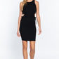 Sleeveless Round Neck Side Cut Out Detail Mini Dress